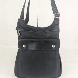 Authentic Longchamp Planetes Messenger Bag Black Nylon Made in Tunisia